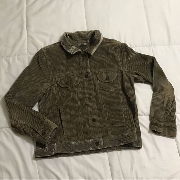 J. Jill Dark Green Corduroy Button Down Jacket - Picture 2 of 8
